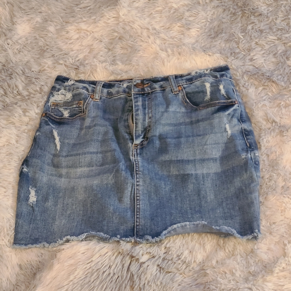 Denim Blue Jean Skirt Ci Sono size Large - Picture 5 of 12